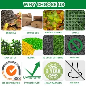 Uland decorative plant wall fake grass wall artificial grass hedge boxwood panel