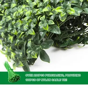 Artificial Boxwood Hedge Faux Foliage Greenery Realistic Wall Backdrop Decoration Photo For Party Wedding
