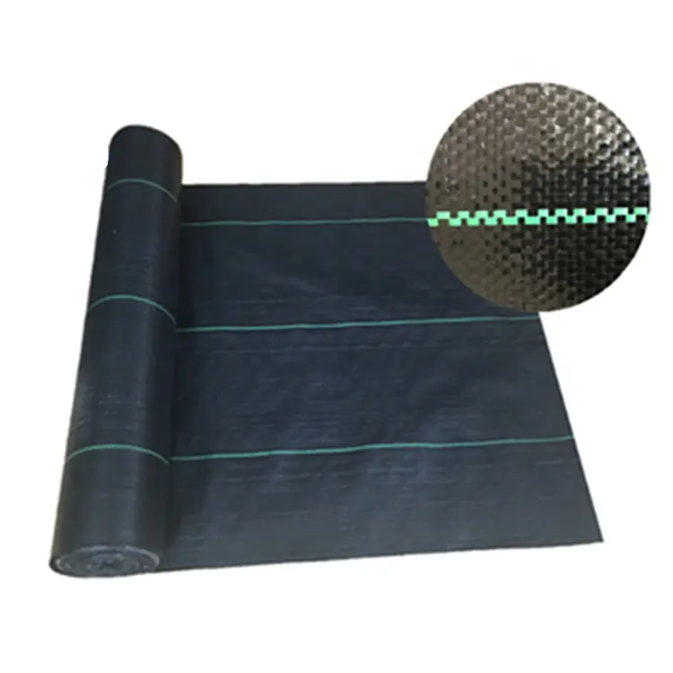 100% Original Artificial Grass Tiles - grass prevention Black and Green PP woven fabric weed mat – Deyuan detail pictures
