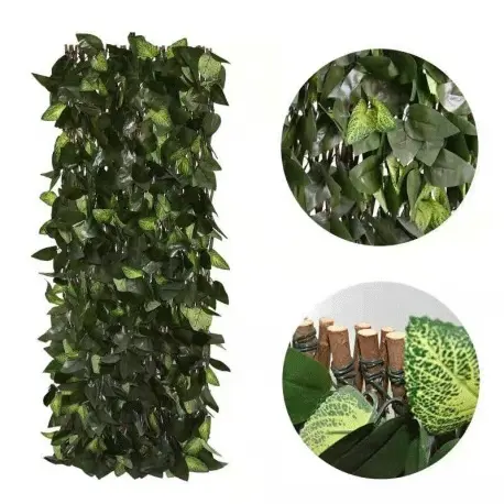 Big discounting Football Artificial Lawn - Artificial Plant Expandable Willow Fence Trellis Hedge With Different Leaves – Deyuan detail pictures