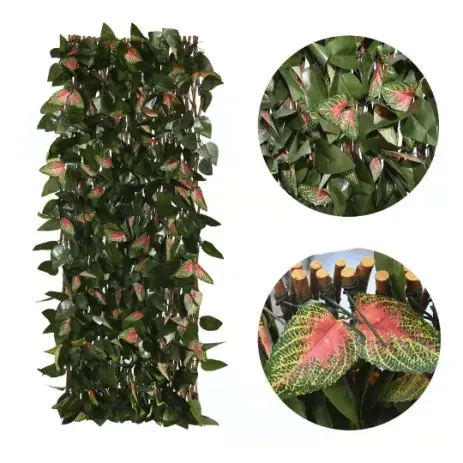 Big discounting Football Artificial Lawn - Artificial Plant Expandable Willow Fence Trellis Hedge With Different Leaves – Deyuan detail pictures