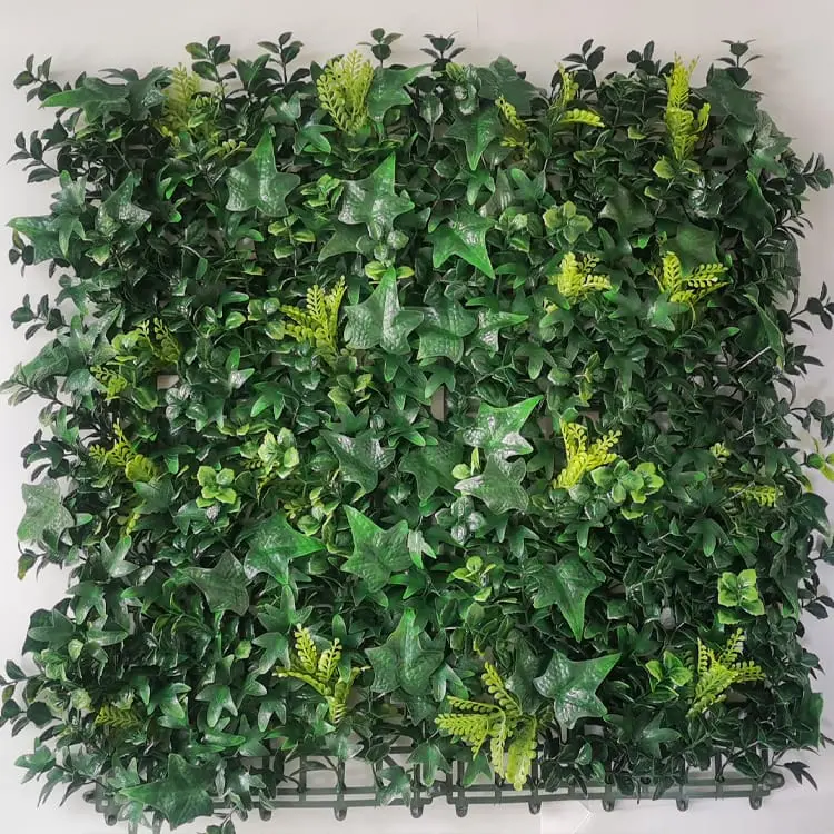 Colored Artificial Turf - Anti-Uv Plastic Artificial Hedge Boxwood Panels Green Plant Vertical Garden Wall – Deyuan detail pictures