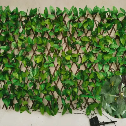 Artificial Moss Grass Wall For Decoration - wholesale artificial topiary ivy fence artificial foliage fence artificial expandable trellis hedge for garden decoration – Deyuan detail pictures