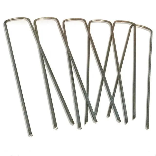 Indoor Living Wall - grass Sod Staple Stake Grass U-type Nail Steel Smooth Flat top Turf Nail – Deyuan detail pictures
