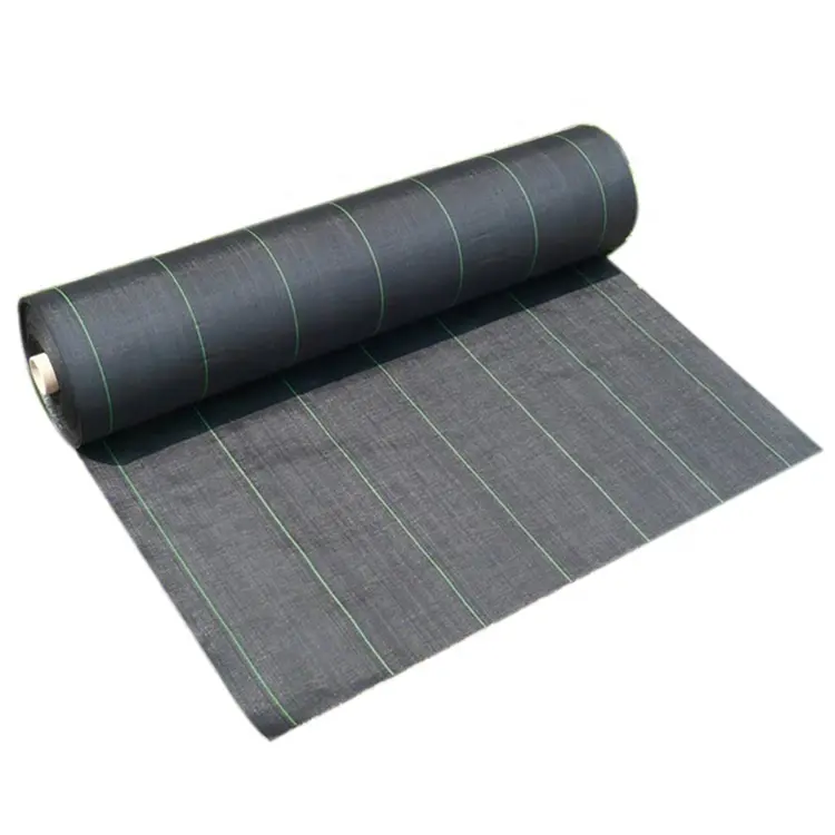 100% Original Artificial Grass Tiles - grass prevention Black and Green PP woven fabric weed mat – Deyuan detail pictures