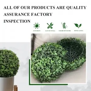 Artificial Plant Boxwood Topiary Balls UV Protected Faux Plants Decorative Balls for Outdoor Patio Garden Balcony