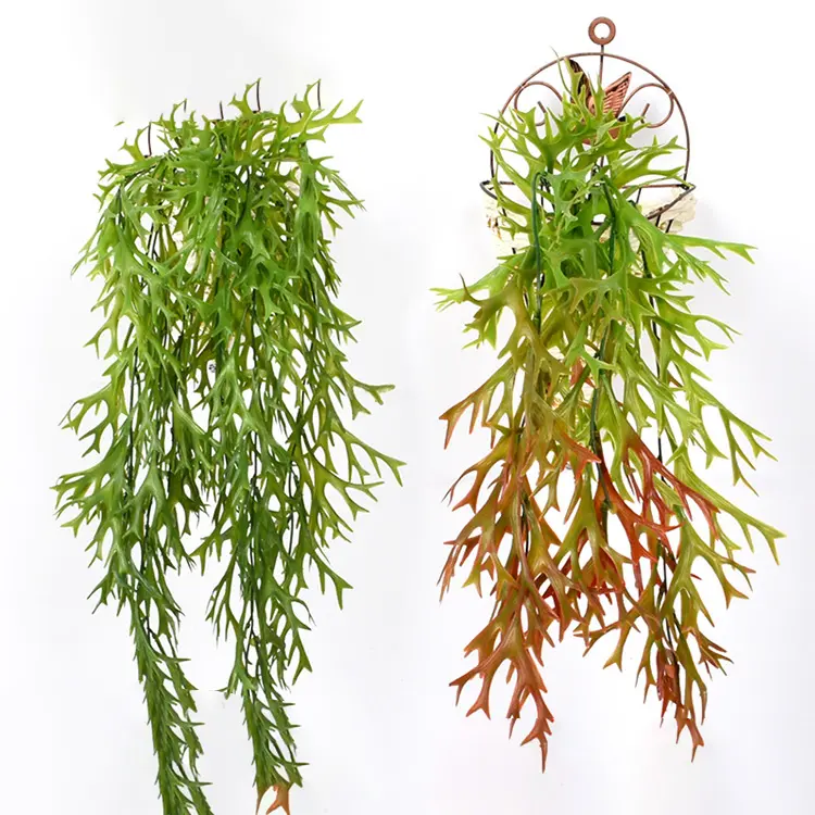 Artificial Football Lawn - Outdoor UV Resistant Artificial Fake Hanging Plants Curly Seaweed Ferns – Deyuan detail pictures