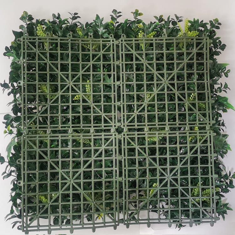 Colored Artificial Turf - Anti-Uv Plastic Artificial Hedge Boxwood Panels Green Plant Vertical Garden Wall – Deyuan detail pictures