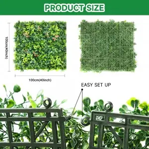Artificial Boxwood Panels Topiary Hedge Plant UV Protected Privacy Screen Outdoor Indoor Use Garden Fence Artificial Grass wall