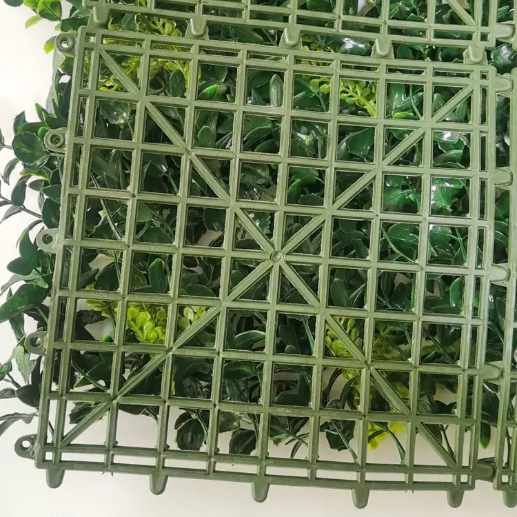 Colored Artificial Turf - Anti-Uv Plastic Artificial Hedge Boxwood Panels Green Plant Vertical Garden Wall – Deyuan detail pictures