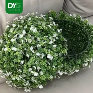 2 PCS 4 Layers Artificial Plant Topiary Ball, UV Resistant Artificial Topiary Ball for Outdoor/Indoor, Front Porch, Wedding, Christmas Décor