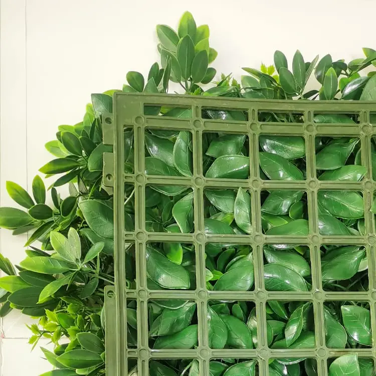 Artificial Grass China - Wholesale decorative green artificial plant wall boxwood hedge for green outdoor wall – Deyuan detail pictures