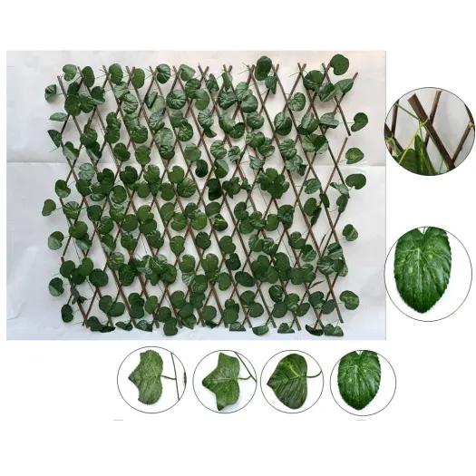 Artificial Moss Grass Wall For Decoration - wholesale artificial topiary ivy fence artificial foliage fence artificial expandable trellis hedge for garden decoration – Deyuan detail pictures