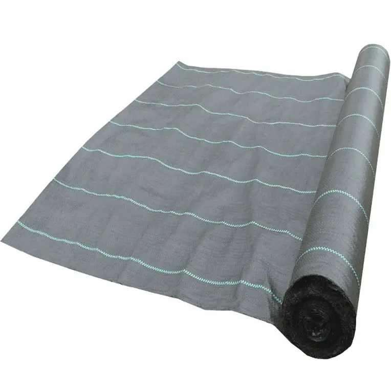 100% Original Artificial Grass Tiles - grass prevention Black and Green PP woven fabric weed mat – Deyuan detail pictures